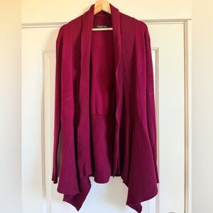 PattyBoutik Deep Red Open Front Cardigan